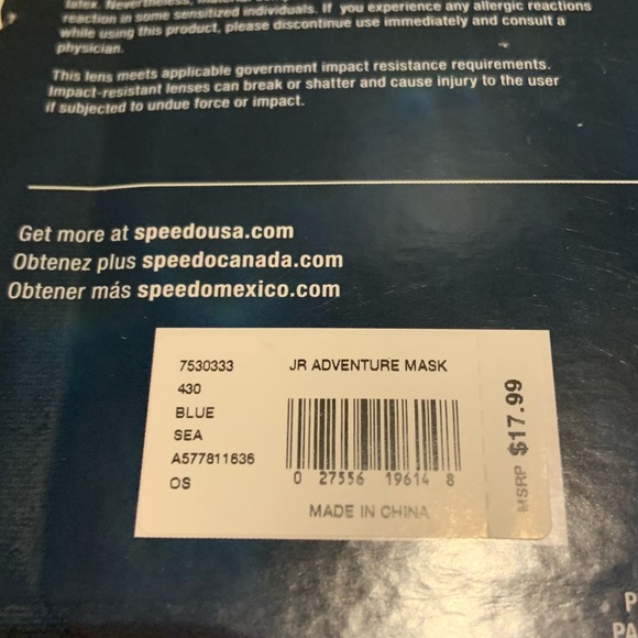 Speedo Snorkel Mask Junior Adventurer Blue - Picture 5 of 5